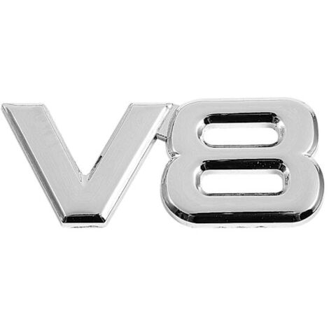 3D-Aufkleber für das silberne V8-Autoheckemblem, 7,5 x 3,5 cm