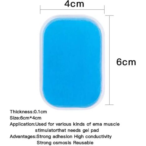 Packung mit 60 EMS-Gelpads, Gelpads für EMS-Trainer (Bauchmuskeltrainer) zur elektrischen Muskelstimulation, Ersatz-Gelpads für Bauchmuskeltrainer, E