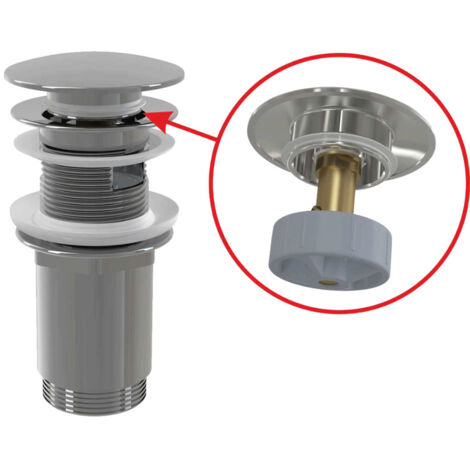 Alca – Bonde de lavabo clic-clac 5/4' A392C – Laiton chromé 100% – Diamètre 62 mm – Pour évacuations avec trop-plein