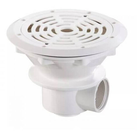 Astral – Bonde de fond Ø210 mm en ABS blanc pour piscine liner et béton – Débit 13 m³/h – Grille anti-UV – Installation facile avec accessoires