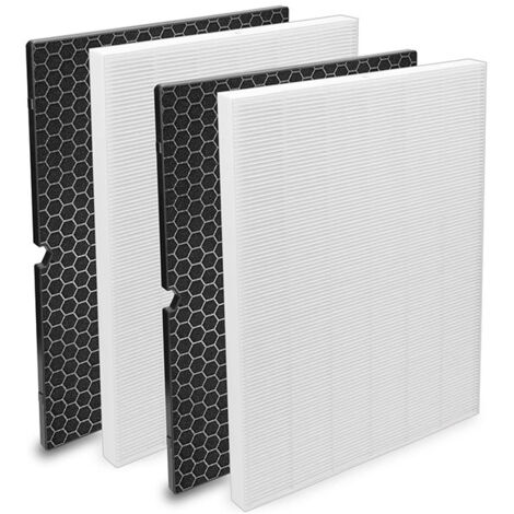 Lntyq Lot de 2 filtres de rechange H 116130 pour purificateur d'air Winix 5500-2, lot de 2 filtres HEPA et lot de 2 filtres à charbon actif (1/5)