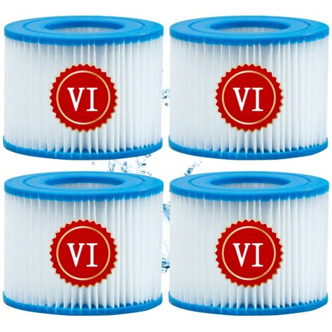 Cartouche defiltre Piscine Type VI, pour Bestway Type VI Pool Filter, Taille 6-58323 pour Filtre Spa pour bestway pour Lay-z-Spa Miami, Vegas, Monaco, pour Nettoyage Filtre Spa, 4Pcs (1/5)