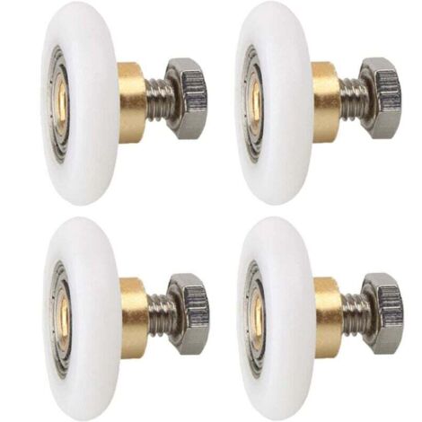 4 pièces Roulette Porte de Douche, Roues de Rechange pour Porte de Douche Roulettes de Rechange pour Porte de Douche RainuréE avec vis Diamètre 23 mm