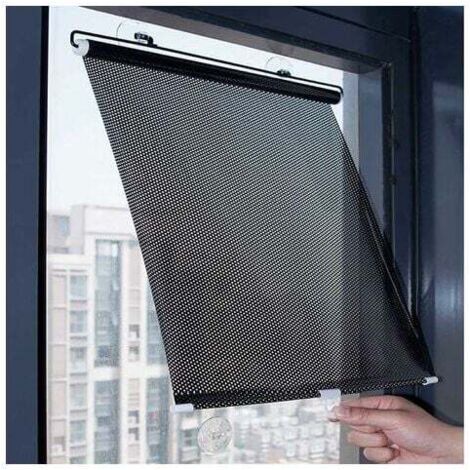 ZVD Store Enrouleur Occultant Rétractables,Store À Rouleau Pare-soleil À Ventouses Pour Fenêtres,Rideaux À Isolation Thermique Maison/Bureau,Noir-45×125cm-RAPANDA (1/4)