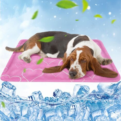 Tapis Rafraichissant Chien,4050cm Tapis Rafraichissant Chat Rose,Tapis Fraicheur Chien Chat avec Gel non Toxique,Tapis Rafraichissant pour Petits Moyen Animaux pour Les Chaudes Journées D'été (1/5)