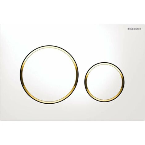 Coocheer – Plaque de commande WC Geberit Sigma20 – 2-Mengen-Spülung – Dimensions 24,6x16,4cm – Finition blanche et or