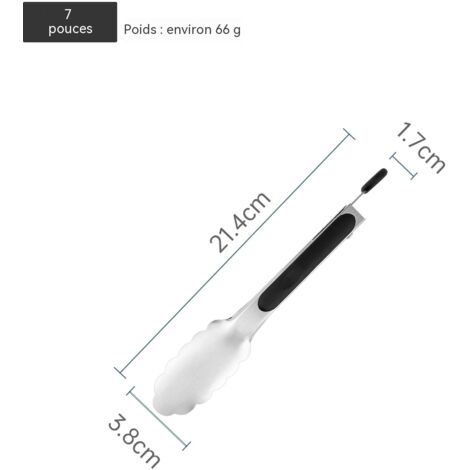 pince alimentaire en acier inoxydable 7 pouces outil de cuisine resistant a haute temperature (1/3)