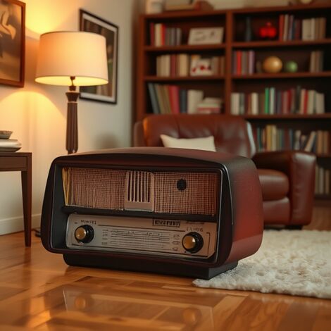 Décoration Radio Rétro en Résine, Figurine Vintage pour Maison et Bureau, 17,5×7,5×11cm (1/4)