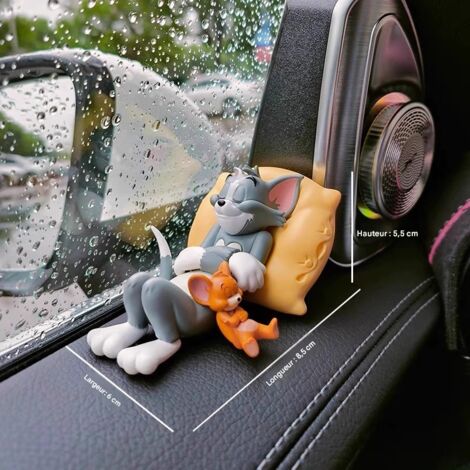Figurine Tom et Jerry pour Voiture, Décoration de Tableau de Bord, Mignonne et Résistante, 8,5×6×5,5cm (1/4)