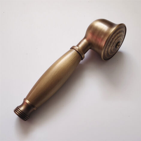 Kit de 3 Pièces de Douche Vintage en Cuivre Massif, Design Téléphone Ancien avec Tuyau et Support, pour Salle de Bain (1/3)