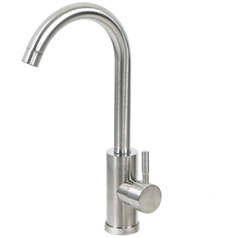 Robinet de cuisine en acier inoxydable 304, eau chaude et froide pour évier (1/4)