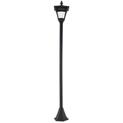 Lanterne solaire de jardin avec LED 10 lumens, noire, 15 x 15 x 120 cm (1/3)