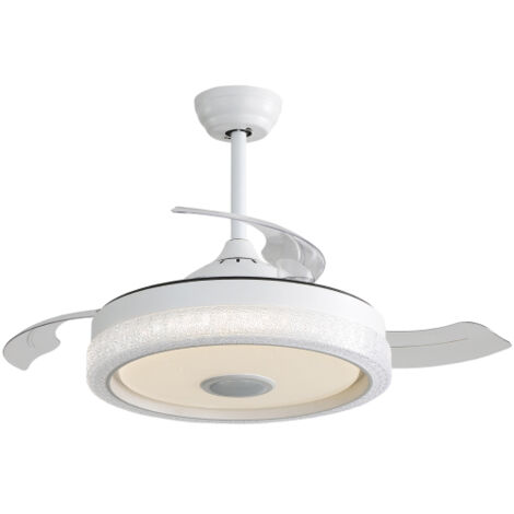 Ventilateur de plafond de 107 cm (42 pouces) avec éclairage LED multicolore de 32 W (3 niveaux de température de couleur + RGB), 3 pales en ABS et moteur à courant continu (1/3)