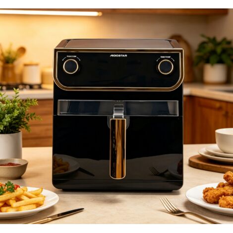 Friteuse sans huile Aigostar 1700W grand volume 8L, commandes tactiles et boutons rotatifs, cuve avec fenêtre visible, appareil multifonction pour la cuisine (1/3)