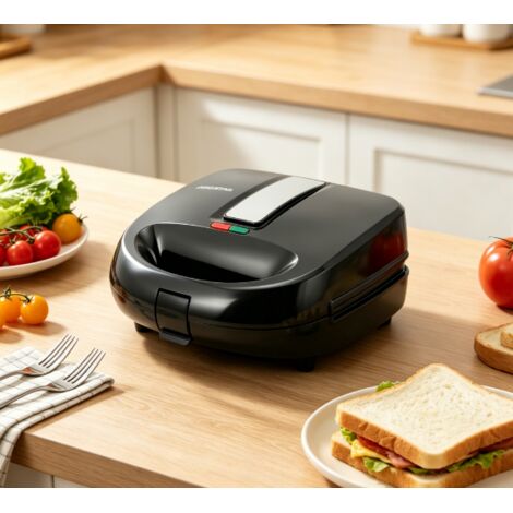 Machine à toast et sandwich multifonction Aigostar 800W, appareil compact portable, revêtement antiadhésif, idéal pour la cuisine et la résidence étudiante (1/2)