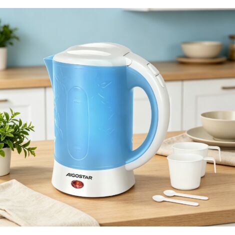Petite bouilloire portable Aigostar 0,6L 650W, chauffe-eau compact léger, cuisson rapide, pratique pour le bureau, la maison et les déplacements (1/3)