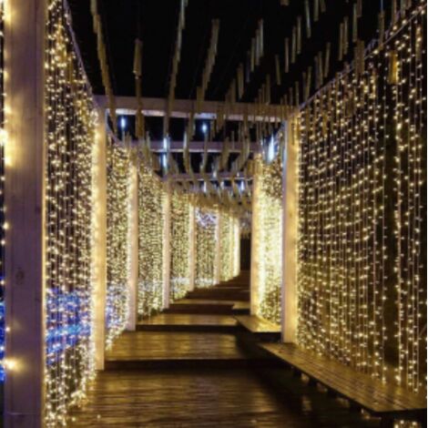 Guirlande lumineuse Joycome 6 m x 3 m, 600 LED, 8 modes d'éclairage, étanche, alimentée par secteur, pour fenêtre, mur, chambre, balcon, décoration intérieure et extérieure de Noël (blanc chaud) (1/3)