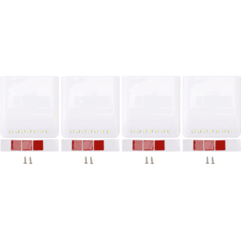 GARRYFIZH Lot de 4 lampes LED à détecteur de mouvement (7 capteurs) pour placard, sous meuble, lumière blanc chaud 2700K, pour armoire, placard ou tiroir.