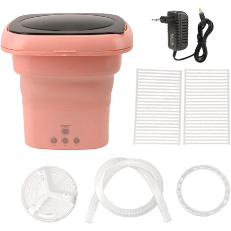 GARRYFIZH Machine à laver pliable, mini-machine à laver portable avec seau et couvercle noir, idéale pour les voyages en camping-car ou en appartement.