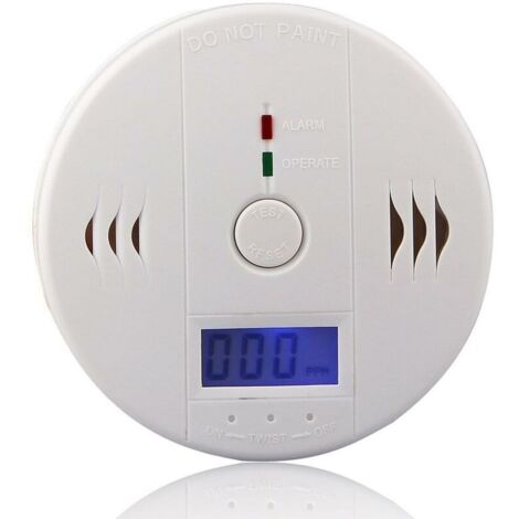 Abcrital – Détecteur de monoxyde de carbone électrochimique – Alarme 85dB – Installation murale ou sur surface plane – Affichage LED