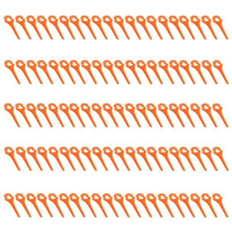 Lot de 100 lames de rechange en plastique pour coupe-bordure 20V – Compatible FX-E1RT20 – Coupe nette et précise – Accessoire professionnel