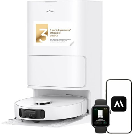 MOVA E40 Ultra – Robot aspirapolvere lavapavimenti 19000 Pa, base autonoma, pulizia bordo a bordo, batteria da 5200 mAh