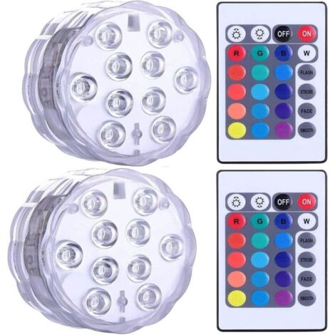 LangRay wasserdichte LED-Tauchleuchten für Whirlpool, Spa, Pool, Unterwasser-LED-Leuchten mit 2 Fernbedienungen für Vasenbasen, Aquarien, Partys, Halloween- und Heimdekorationen