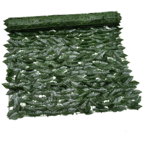 Künstliche Efeublätter, künstlicher Diebstahlschutzzaun, Außenzaun, grüne Wand, dekorative Zäune, künstlicher Rasenschutz, 100 x 300 cm (Apfelblatt)