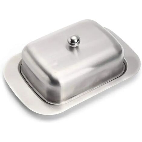 Isolierte Butterdose aus Edelstahl – Doppelt isoliert für frische Butter – Maße: 12,2 x 18,5 x 6,8 cm – Ergonomischer Griff