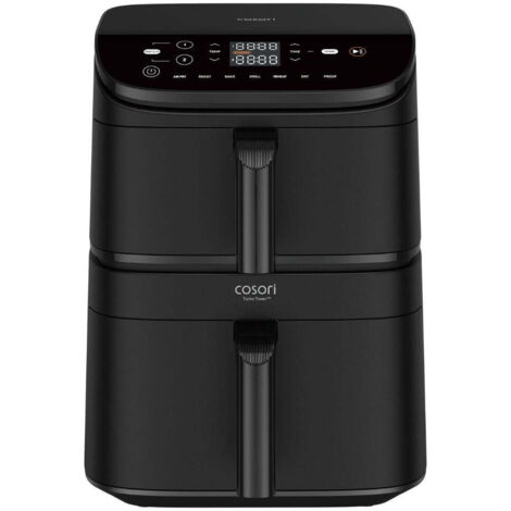 Friteuse sans huile 10,8L – 2630W – 2 cuves – 6 programmes – Design vertical pour cuisson rapide et saine – Cosori