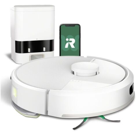 Aspirateur robot 7000 Pa avec nettoyage humide – Station de vidange automatique – Compatible Google Home et Alexa – Blanc – Irobot
