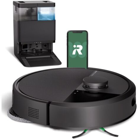 Irobot – Aspirateur robot avec nettoyage automatique – Puissance d'aspiration 70 supérieure – Lingettes DualClean™ rotatives – Compatible IoT