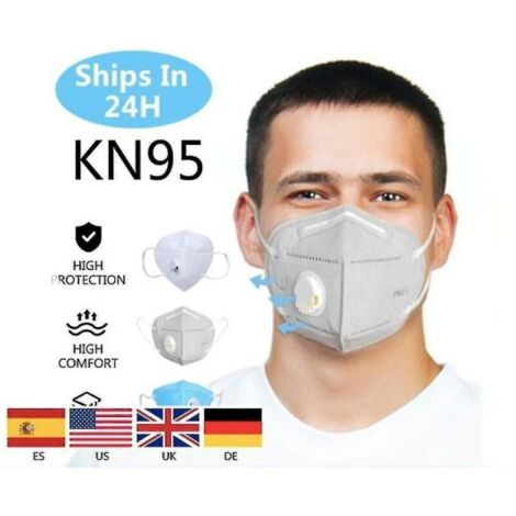 10pcs N95 Valve Mask 5 Layer Flu Anti Infection N95 Protective Masks Ffp2 Respirator Pm2.5 Safety Same As Kf94 Ffp3