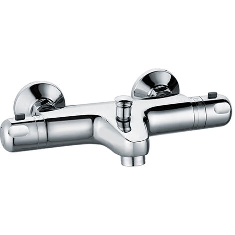 Edouard Rousseau – Mitigeur thermostatique bain-douche DANUBE – Chromé – Cartouche céramique – Sécurité 38°C – Économie d’eau avec bouton éco-stop