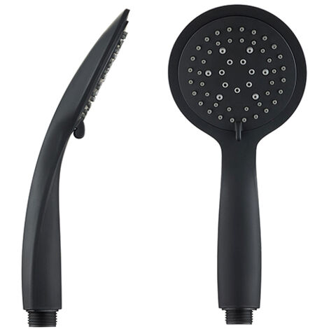 Edouard Rousseau – Pommeau de douche noir 100mm – 5 jets variés – Anti-calcaire – Installation universelle M1/2 – Longueur 230,9mm