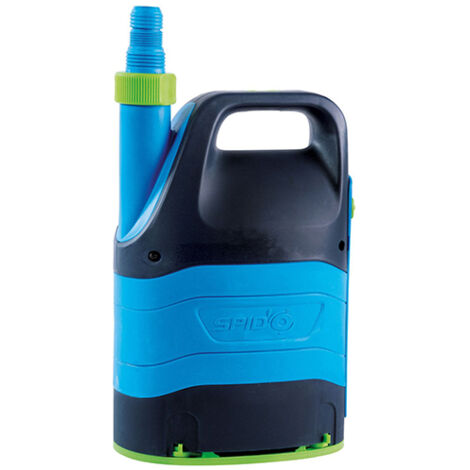 Pompe d’évacuation 3 en 1 – Eaux claires et chargées Ø 25 mm – Moteur 800 W – Débit 14 m³/h – Refoulement 9 m – Flotteur interne compact – Piques