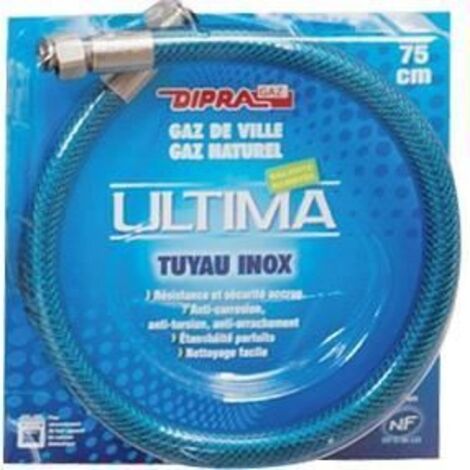 DIPRA - Flexible inox pour le gaz naturel 200 cm - Validité illimitée - Certifié NF