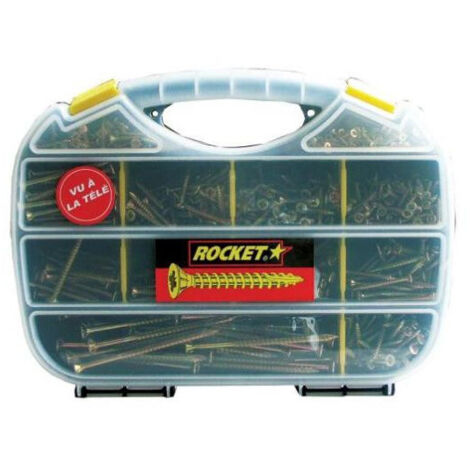 Vynex – Coffret de 600 vis acier bichromaté – Longueur 6 à 100mm – Pour bois et métal – Valisette de rangement incluse