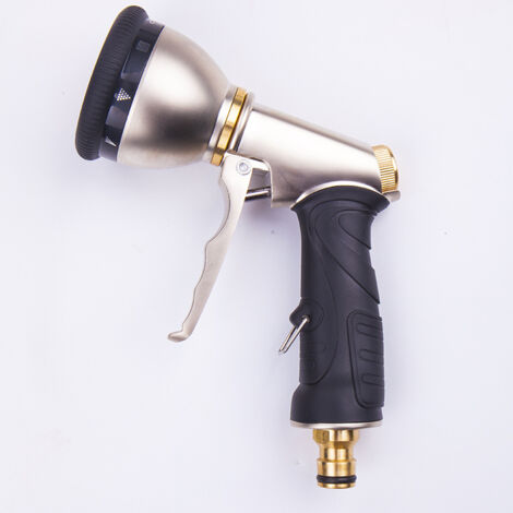 Pistolet à eau de lavage de voiture multifonctionnel galvanoplastie 9 fonctions arrosage jardin forêt pulvérisation alliage de zinc haute pression tête de pistolet à eau