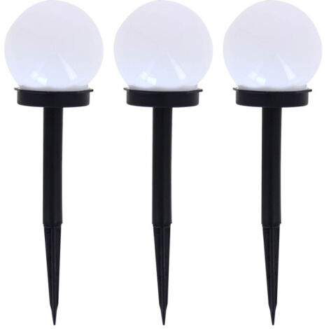 Lot de 3 balises LED solaires, LED RVB, lumière multi-colore, 8h d'autonomie