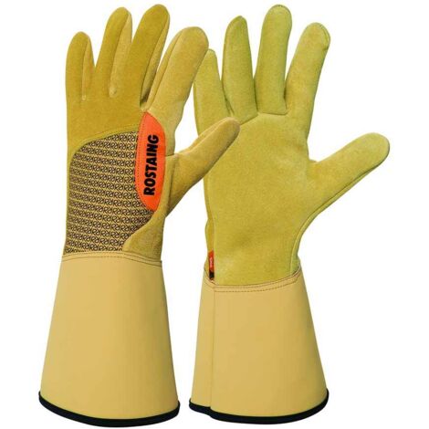 Gant de protection épines et ronces – Cuir épais et tissu Ripstop – Résistant à l'eau et à l'huile – Taille XXL pour professionnels – Rostaing