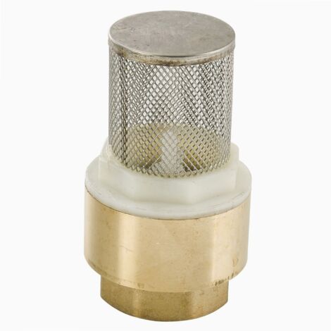Crépine femelle en laiton avec clapet et tamis – Filtration efficace pour irrigation – Dimensions 33 x 42 mm – Tamis inox durable – Rain