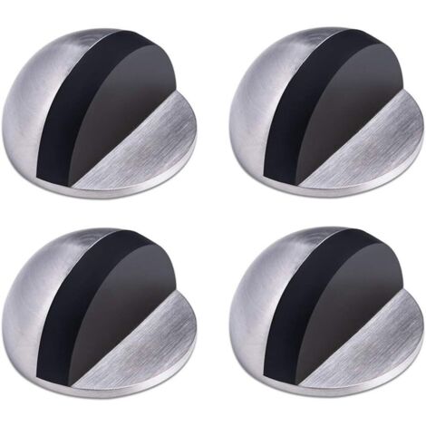 Memkey – Butée de porte en acier inoxydable et caoutchouc – Installation sans perçage – Lot de 4 pièces – Résistance antirouille et corrosion