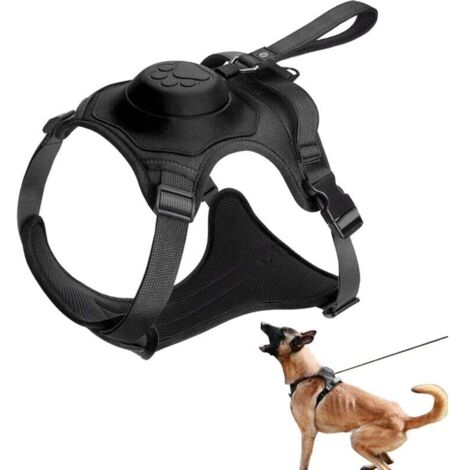 Harnais et laisse pour chien sans traction – Harnais gilet tout-en-un pour chien, laisse rétractable