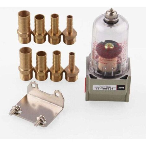 Voiture Filtre à Carburant, Universel en Ligne Essence Filtre, Auto Filtre Impuretés Outil Moteur Huile Séparateur Réservoir avec 6mm/8mm/10mm/12mm Connecteur Tubes - Argent, Free Size