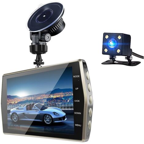 Black Friday lance le surprenant 4 pouces dashcam avant et arri re double enregistrement HD 1080p vision nocturne dashcam 170 grand angle d tection de mouvement inversion (1/5)