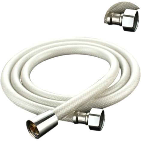 Flexible de douche PVC renforcé anti-éclatement anti-entortillement 1,5 m blanc salle de bain (1/5)