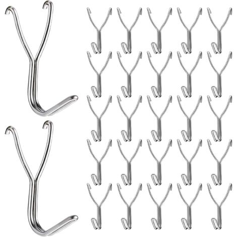 MOROBOR Lot de 100 crochets en acier inoxydable de 20 mm pour rangement de cuisine, garage, accessoires, outils d'établi, fournitures d'artisanat, bijoux (1/5)