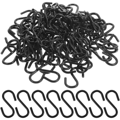 Crochets S En Fer Noir 100pcs, Petits Crochets En Forme De S Pour Cuisine, Porte, Artisanat, Bijoux, Pendaison (1/5)