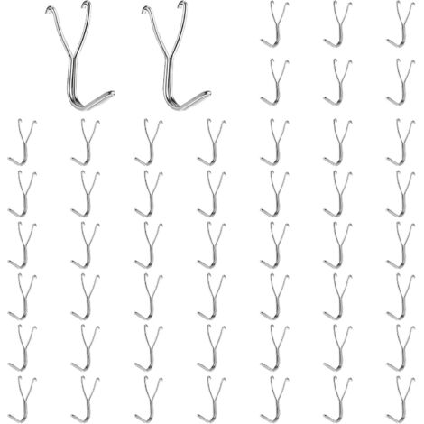 MOROBOR Lot de 50 crochets en acier inoxydable de 20 mm pour cuisine, garage, rangement, accessoires, outils d'établi, fournitures d'artisanat (1/5)